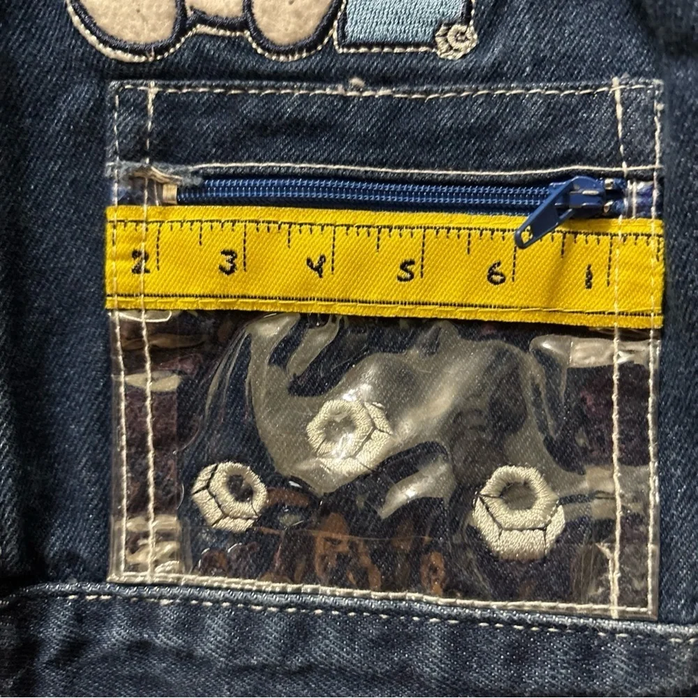 VINTAGE PRE OWNED PEANUTS BABY SNOOPY CONSTRUCTION DENIM JACKET 18 MONTHS
